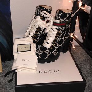 Gucci GG Tweed ankle boots